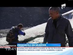 Barack Obama a gustat din resturile unui somon mâncat de un urs