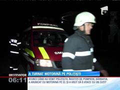 Un bărbat din Dej a aruncat motorină pe poliţişti