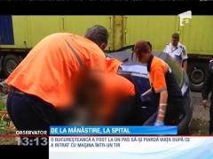 Grav accident de circulaţie în Neamţ! O şoferiţă a intrat cu maşina într-un TIR