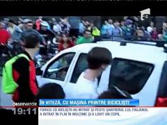 În viteză, cu mașina printre 1000 de bicicliști! Un copil a fost rănit