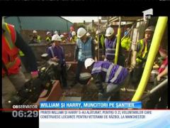 Prinţii William şi Harry şi-au arătat îndemânarea cu bidineaua