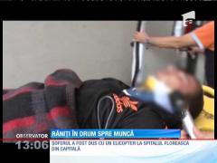 Răniți în drum spre muncă. Autoturismul s-a izbit de un cap de pod!