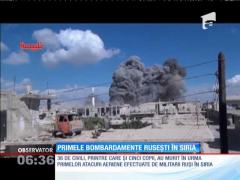 Primele bombardamente rusești în Siria