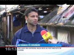 Trei familii din Tîrgu Mureş au rămas pe drumuri, după ce casele le-au fost mistuite de flăcări