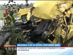 13 şoferi de TIR au fost la un pas de o tragedie pe o şosea din Hunedoara