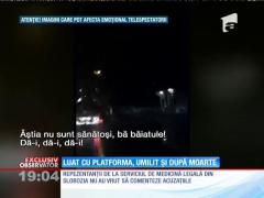 Decedat dus la morgă pe o platformă pentru autoturisme, altfel trupul tânărului rămânea în șanț!