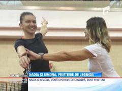 Nadia Comăneci şi Simona Halep, antrenament împreună