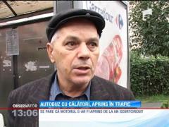 AUTOBUZ ÎN FLĂCĂRI: Totul s-a întâmplat la Târgu Jiu!