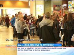 Mai bine de jumătate dintre românii care calcă pragul unui centru comercial se duc ca să mănânce