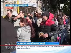 Zeci de oameni au mers la centrul de transfuzii ca să doneze sânge