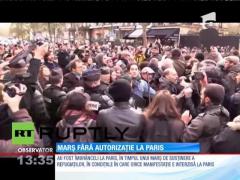 Îmbrânceli la Paris, în timpul unui marş de susţinere a refugiaţilor