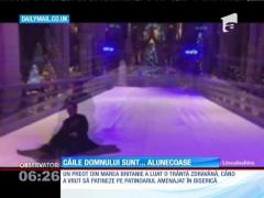 Un preot din Marea Britanie a făcut un patinoar chiar în biserică