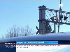Salvat în ultima clipă din calea unui tren