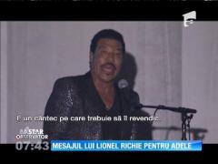 Mesajul lui Lionel Richie pentru Adele