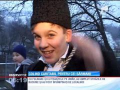 Zeci de copii dintr-o comună din Bistrița-Năsăud au strâns alimente pentru cei sărăci