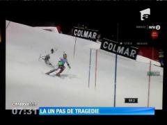 Un schior, la un pas să fie lovit de o dronă, care s-a prăbuşit pe pârtie