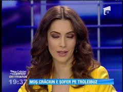 Moş Crăciun e şofer pe linia de troleibuz 93