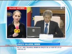 SALARIUL MINIM va creşte la 1.250 de lei de la 1 mai
