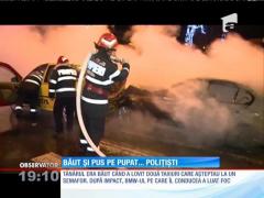 Un tânăr din Constanța a lovit două taxiuri care așteptau la semafor