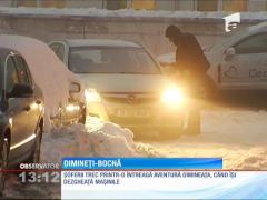 Șoferii bucureşteni, aventuri la dezghețat mașina