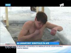 Au sărbătorit Boboteaza în ape înghețate
