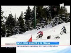 Întrecere pe zăpadă cu bicicletele