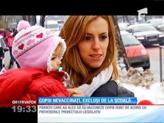 Copiii nevaccinați, excluși de la școală