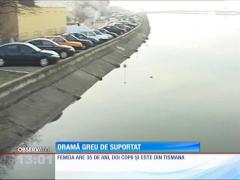 O femeie de 35 de ani s-a aruncat în apa sloi a râului Jiu