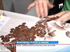 Un tânăr din Galaţi a plătit întreţinerea cu monede de 5 şi 10 bani