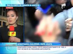 Senatoarea Doina Tudor, fosta balerină din vremurile ceauşiste, a ieşit încătuşată din sediul DNA