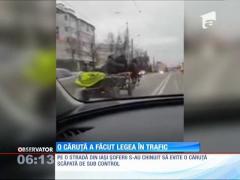 Circulaţia în Iaşi, dată peste cap de o căruţă