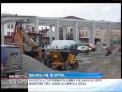Un polițist din Bistrița a ajuns la spital după ce a fost lovit de un scandalagiu