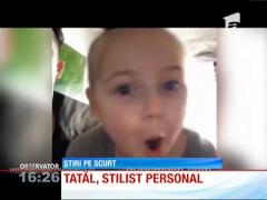 Tatăl, stilist pentru o fetiţă de 5 ani