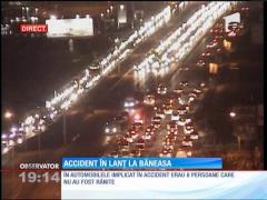 Accident în lanț la intrarea în pasajul de lângă Aeroportul Băneasa