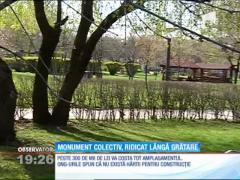 Monumentul dedicat victimelor din Club Colectiv, ridicat lângă grătare