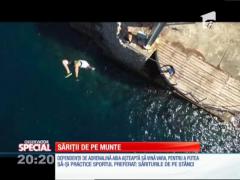Special! Dependenții de adrenalină practică săriturile de pe stânci