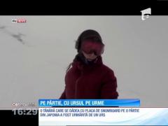 O tânără care se dădea cu placa de snowboard a fost urmărită de un urs