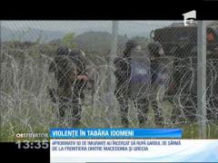 Scene violente în tabăra de la Idomeni, între poliţiştii macedoneni şi refugiaţi