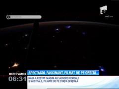Aurora boreală, filmată din spaţiu