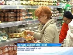 De Paşti, românii mănâncă, în medie, 10 ouă