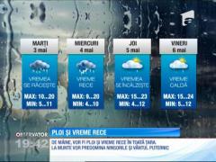 Atenționare meteo de ploi și vreme rece