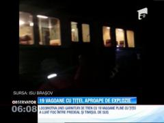 Locomotiva unei garnituri de tren a luat foc între Predeal şi Timişul de Sus