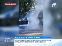 Un autobuz a luat foc în trafic pe bulevardul Copou, din Iaşi
