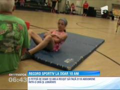 Record sportiv la doar 10 ani. A reuşit să facă 2110 abdomene într-o oră și jumătate!