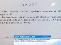 Anchetă la un liceu din Capitală, după ce conducerea ar fi interzis elevilor să sune la 112