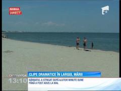 Un turist care s-a aventurat în largul Mării Negre a strigat după ajutor minute bune până a fost adus la mal