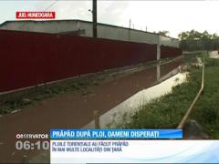 Zeci de gospodării din Hunedoara şi Sălaj au fost măturate de puhoaie
