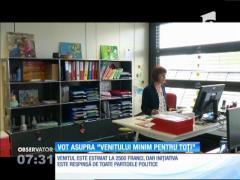 Vot asupra "venitului minim pentru toţi", la referendumul din Elveţia