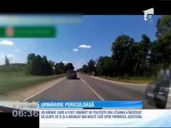 Urmărire periculoasă pe o şosea din Lituania