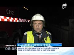 Un tată din judeţul Neamţ şi-a alergat copii cu toporul